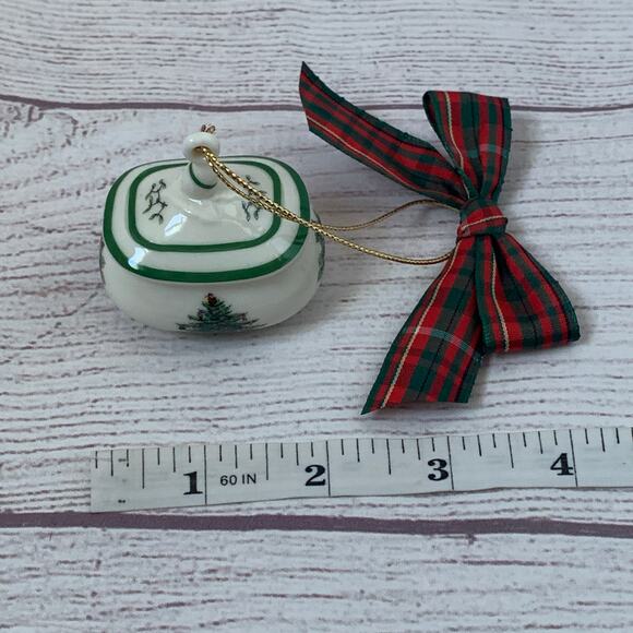 Vintage Spode Miniature Sugar Box Bowl Christmas Tree Ornament NO BOX - Picture 9 of 11